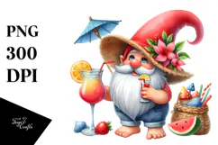 Whimsical Gnome Summer Cocktail PNG Product Image 1