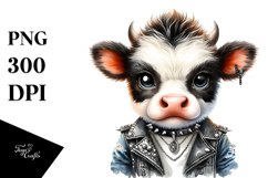 Energetic Baby Cow with Big Eyes PNG Product Image 1