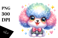 Cute Cartoon Poodle with Big Eyes PNG Product Image 1