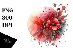 Colorful Redish Watercolor Background with Metallic Product Image 3