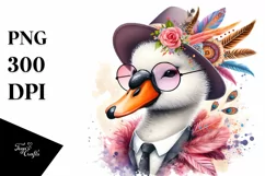 Funny Swan Suit Retro es | Sublimation Clipart Product Image 3