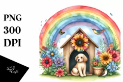 Dog House and Colorful Flowers | Clipart Product Image 3