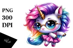 Cute Unicorn Dancing with Cool Haircut PNG Product Image 1