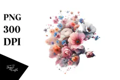Grungy Flower Painting PNG Product Image 1