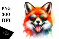 Cute Fox Portrait Sunglasses | Sublimation Clipart Product Image 3