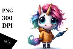 Funny Unicorn Expressive Raincoat Product Image 3