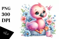 Colorful Flamingo on Cradle | Sublimation | Clipart Product Image 3