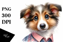 Watercolor Baby Collie Confused Clipart Product Image 3