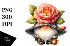 Cute Gnome with Cherry Blossom, Transparent PNG Product Image 1