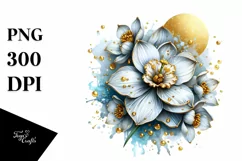 Detailed Shiny Narcissus Watercolor Clipart Product Image 1
