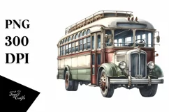 Vintage Dirty Bus, Transparent PNG Product Image 1