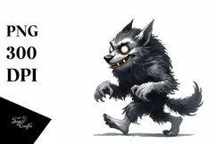 Funny Werewolf Halloween Clipart PNG Product Image 3