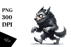 Funny Werewolf Halloween Clipart PNG Product Image 1