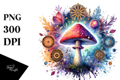 Vibrant Magical Celestial Mushroom PNG Product Image 1