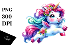 Vibrant Jumping Unicorn PNG Product Image 1