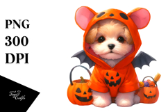 Cute Baby Dog Dressed for Halloween, High-Res PNG Product Image 1