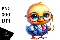 Crazy-Eyed Baby Duck with Monocle, Transparent PNG Product Image 1