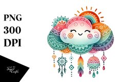 Colorful Boho Cloud PNG Product Image 1