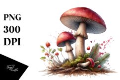 Mystical Celestial Mushroom Watercolor Splash, Transparent Product Image 3