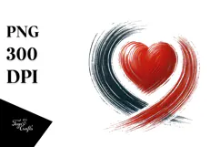 Simple Heart with Wings and Crown PNG Product Image 1