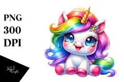 Funny Baby Unicorn PNG Product Image 1