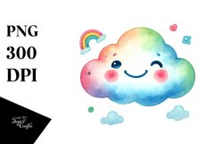 Colorfull Smiling Cloud PNG Product Image 1