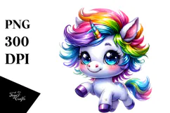 Funny Running Baby Unicorn Watercolor Product Image 1