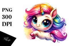 Running Cute Unicorn Drawing PNG Product Image 1