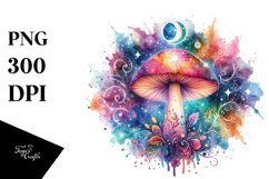 Colorful Astral Mushroom Splash | Stain | Clipart Product Image 1
