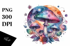 Colorful Astral Mushroom Splash | Stain | Clipart Product Image 3