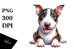 Watercolor Baby Bull Terrier PNG Product Image 1