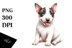 Watercolor Baby Bull Terrier PNG Product Image 1