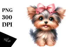 Watercolor Cute Yorkipoo PNG Product Image 1