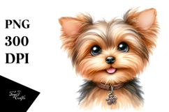 Watercolor Cute Yorkipoo PNG Product Image 1