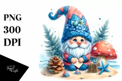 Colorful Gnome with Azzure Accents | Summer Clipart Product Image 3