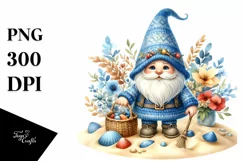 Colorful Gnome with Azzure Accents | Summer Clipart Product Image 3