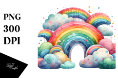 Colorful Rainbow Clouds PNG Product Image 1