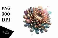 Shiny Chrysanthemum Metalic Clipart Product Image 1