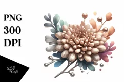 Shiny Chrysanthemum Metalic Clipart Product Image 1