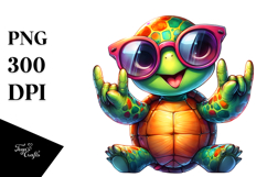 Funny Turtle Rocker PNG Product Image 1