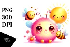 Vibrant Bee with Sun PNG Product Image 1