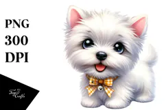 Adorable West Highland White Terrier, PNG Product Image 1