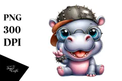 Cute Baby Hippo, Transparent PNG Product Image 1