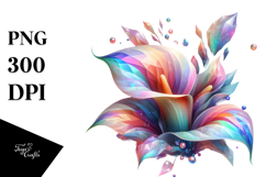 Abstract Colorful Glossy Calla Lily PNG Product Image 1