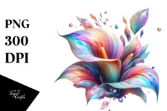 Abstract Colorful Glossy Calla Lily PNG Product Image 1