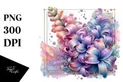 Abstract Hyacinth Frame, PNG Product Image 1