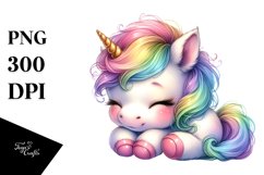 Baby Unicorn Watercolor Pastel | Sublimation Clipart Product Image 3