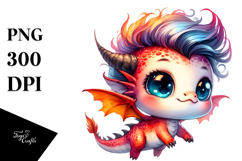 Vibrant Baby Dragon, PNG Product Image 1