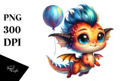 Vibrant Baby Dragon, PNG Product Image 1