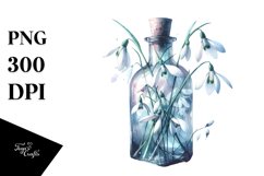 Abstract Bottle with Snowdrop | Sublimation Clipart Product Image 3